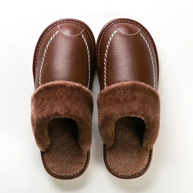 Winter Leather Slippers