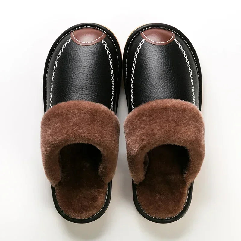 Winter Leather Slippers